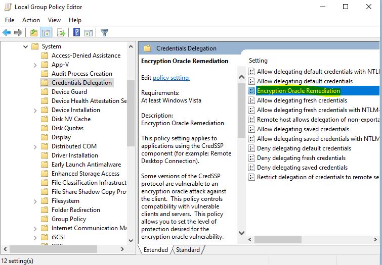رفع ارور CredSSP Encryption Oracle Remediation ویندوز 10