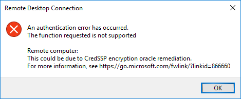 ارور CredSSP Encryption Oracle Remediation