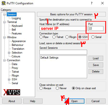 نرم‌افزار putty جهت اتصال به سرور مجازی لینوکس