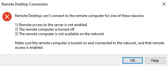 خطای connection در ریموتدسکتاپ